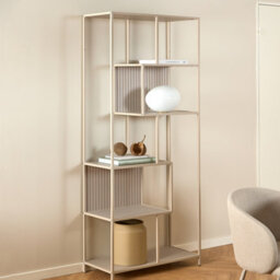 Furniture To Go Seaford Tall Grey Metal Bookcase With 5 Shelves - thumbnail 7