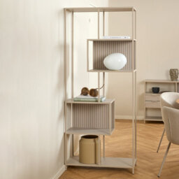 Furniture To Go Seaford Tall Grey Metal Bookcase With 5 Shelves - thumbnail 6