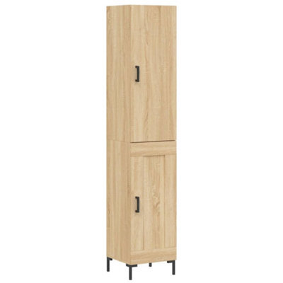 Berkfield Elegant Highboard Sonoma Oak 34.5X34X180 Cm Engineered Wood - image 1