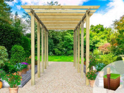 Edecks Royal Walkway Wooden Garden Pergola (W 2400mm X D 7200mm) With Concrete In Posts (2.7M) - thumbnail 5
