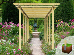 Edecks Royal Walkway Wooden Garden Pergola (W 2400mm X D 7200mm) With Concrete In Posts (2.7M) - thumbnail 1