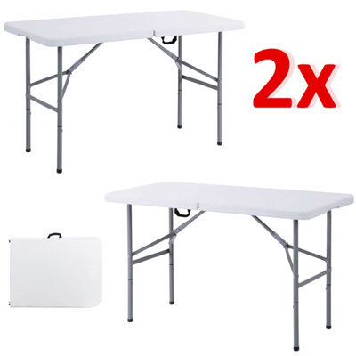 Crystals 2X 4Ft Catering Camping Heavy Duty Folding Trestle Table Picnic Bbq Party - image 1