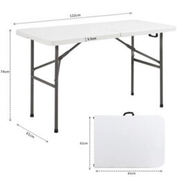 Crystals 2X 4Ft Catering Camping Heavy Duty Folding Trestle Table Picnic Bbq Party - thumbnail 2