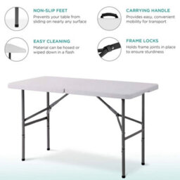 Crystals 2X 4Ft Catering Camping Heavy Duty Folding Trestle Table Picnic Bbq Party - thumbnail 4