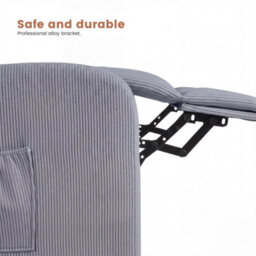 Grey Push Back Recliner Chair With Lumbar Support - thumbnail 3