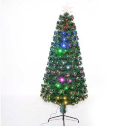 Shatchi 4Ft/120Cm Multicolour 8 Modes Fibre Optic Christmas Tree Led Pre-Lit - thumbnail 3