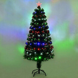 Shatchi 4Ft/120Cm Multicolour 8 Modes Fibre Optic Christmas Tree Led Pre-Lit - thumbnail 4