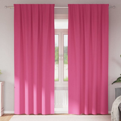 Berkfield Curtains With Curtains 2 Pcs Bright Pink 245 X 140 Cm Polyester - image 1