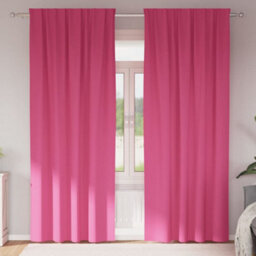 Berkfield Curtains With Curtains 2 Pcs Bright Pink 245 X 140 Cm Polyester