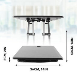 Duronic Dm05D11 Bk Sit-Stand Desk Workstation, Desk Convertor, Manually Height Adjustable 5-40Cm, 74X43Cm Platform - Black - thumbnail 2