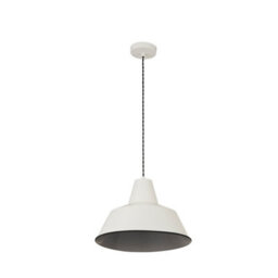 Lighting Collection Zagreb Cream Metal Diner Pendant - thumbnail 2