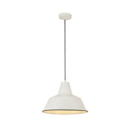 Lighting Collection Zagreb Cream Metal Diner Pendant