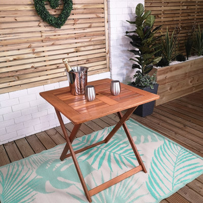 Samuel Alexander Windermere Outdoor 4 Person Folding Square Wooden Table - image 1