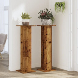 Walplus Plant Stands 2 Pcs Old Wood 30X30X95 Cm Engineered Wood - thumbnail 3