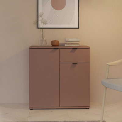 Furniture To Go Ganymede 2 Door Cupboard With Drawer In Terracotta - image 1