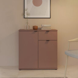 Furniture To Go Ganymede 2 Door Cupboard With Drawer In Terracotta - thumbnail 1