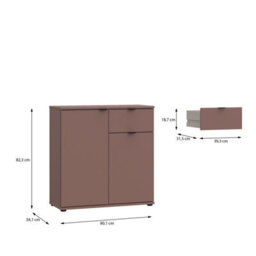 Furniture To Go Ganymede 2 Door Cupboard With Drawer In Terracotta - thumbnail 9