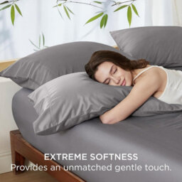 Moonlight Bedding Pillowcase Pack Of 2-Envelope Closure Super Soft Brushed Microfiber House Wife Pillow Cover,(Grey, 50X75 Cm) - thumbnail 2