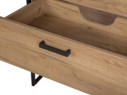 Impact Furniture Freestanding Bathroom Vanity Unit 600mm Floor Sink Cabinet With Drawer Black Steel Frame Oak Effect Loft Industrial Brook - thumbnail 5