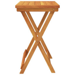 Walplus Folding Garden Side Table 50X36X60 Cm - Solid Acacia Wood, Natural Finish - Perfect For Outdoor, Patio, Balcony & Compact Spaces - thumbnail 5
