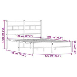 Berkfield Bed Frame Without Mattress Brown Oak 120X190 Cm Small Double Engineered Wood - thumbnail 9