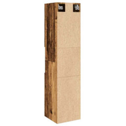 Berkfield Smooth Bathroom Hanging Cabinet Old Wood 30X30X130 Cm Engineered Wood - thumbnail 7