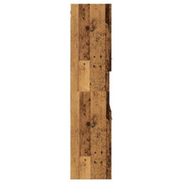 Berkfield Smooth Bathroom Hanging Cabinet Old Wood 30X30X130 Cm Engineered Wood - thumbnail 6