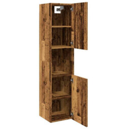 Berkfield Smooth Bathroom Hanging Cabinet Old Wood 30X30X130 Cm Engineered Wood - thumbnail 5