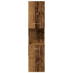 Berkfield Smooth Bathroom Hanging Cabinet Old Wood 30X30X130 Cm Engineered Wood - thumbnail 4