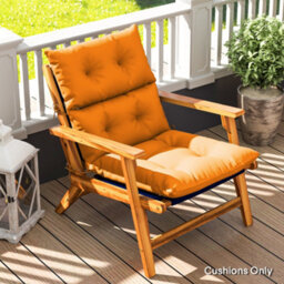 Outsunny Adirondack Chair Cushion Rocking Chair Cushion W/ Ties, Orange - thumbnail 1
