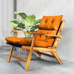 Outsunny Adirondack Chair Cushion Rocking Chair Cushion W/ Ties, Orange - thumbnail 9