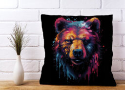 Warren Reed Designer Splashart Bear Face Cushions 45Cm X 45Cm - thumbnail 2