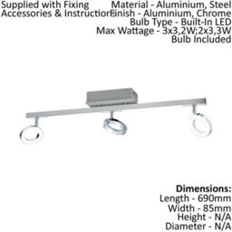 Stylish Aluminium Chrome Led Wall Spot Light With Satin Finish - thumbnail 2