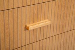 5 Oak Brown Drawer Wooden Fluted Chest Axel Birlea - thumbnail 9