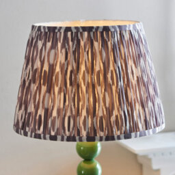 Luminosa Lighting Luminosa Higgledy Gloss Cotswold Green Paint Floor Lamp With Pearl Grey Fabric Ikat Shade 35Cm E27 - thumbnail 4