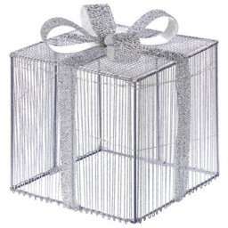 Beliani Outdoor Decoration Led Arnes Christmas Gifts 25/20/15 Cm Silver - thumbnail 6