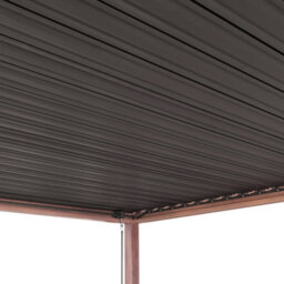 MonsterShop Metal Pergola 3M X 3M Wood Effect Tilting Canopy Roof Powder Coated Aluminium Outdoor Garden Gazebo Sun Rain Shelter Patio - thumbnail 3