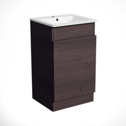 Nes Home 485mm Right Hand Dark Oak Vanity Unit With White Resin Basin - thumbnail 6