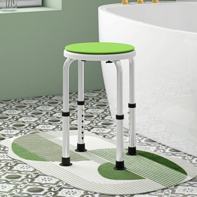 Homcom 360 Degree Swivel Shower Stool W/ Non-Slip Feet For Disabled Green - image 1