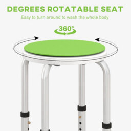 Homcom 360 Degree Swivel Shower Stool W/ Non-Slip Feet For Disabled Green - thumbnail 6