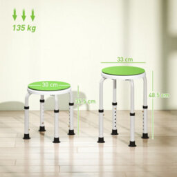 Homcom 360 Degree Swivel Shower Stool W/ Non-Slip Feet For Disabled Green - thumbnail 3