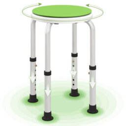 Homcom 360 Degree Swivel Shower Stool W/ Non-Slip Feet For Disabled Green - thumbnail 2