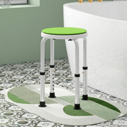 Homcom 360 Degree Swivel Shower Stool W/ Non-Slip Feet For Disabled Green - thumbnail 1
