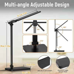 Double Head Lapwing Matt Black Integrated Led Table Lamp 5 Colour 5 Level Dimmable - thumbnail 2
