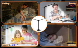 Double Head Lapwing Matt Black Integrated Led Table Lamp 5 Colour 5 Level Dimmable - thumbnail 4