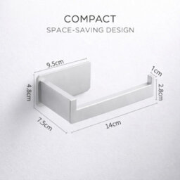 Billtix Silver Stainless Steel Toilet Roll Holder Wall Mounted, Self Adhesive Toilet Paper Holder, Stick On Tissue Holder - thumbnail 2