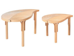 Nest Of 2 Coffee Tables Natural Rattan Leaves Design - Naturanest Space-Saving Outdoor Set By Wyld And Coco - thumbnail 1