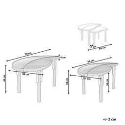 Nest Of 2 Coffee Tables Natural Rattan Leaves Design - Naturanest Space-Saving Outdoor Set By Wyld And Coco - thumbnail 3