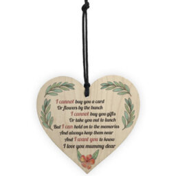 Red Ocean Mum Memorial Poem Wooden Hanging Heart Sign Mothers Day Gifts Rememberance Plaque Grave Sign - thumbnail 5