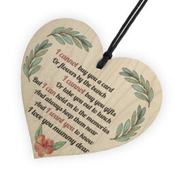 Red Ocean Mum Memorial Poem Wooden Hanging Heart Sign Mothers Day Gifts Rememberance Plaque Grave Sign - thumbnail 6